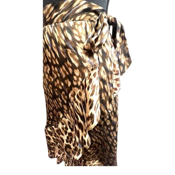 VINCE CAMUTO Silky Leopard Hi low Ruffle Hem Maxi Skirt and Tie & Side NWT SZ 2X - Picture 8 of 13